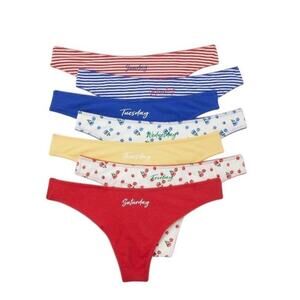 Colsie Women's 7 pack Days of the Week Thong Set Sz Medium